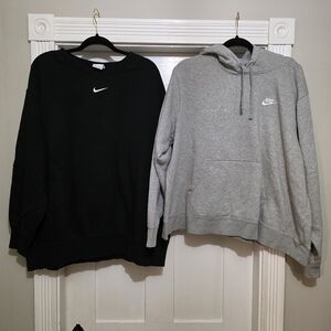 Nike Plus Womens Black and Gray Hoodie Duo Size 2x